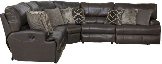 Catnapper® Como 5-Piece Chocolate Curved Manual Reclining Sectional-3