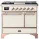 Ilve® Majestic III 40" Antique White Pro Style Dual Fuel Natural Gas Range with Solid Door and Copper Trim-0