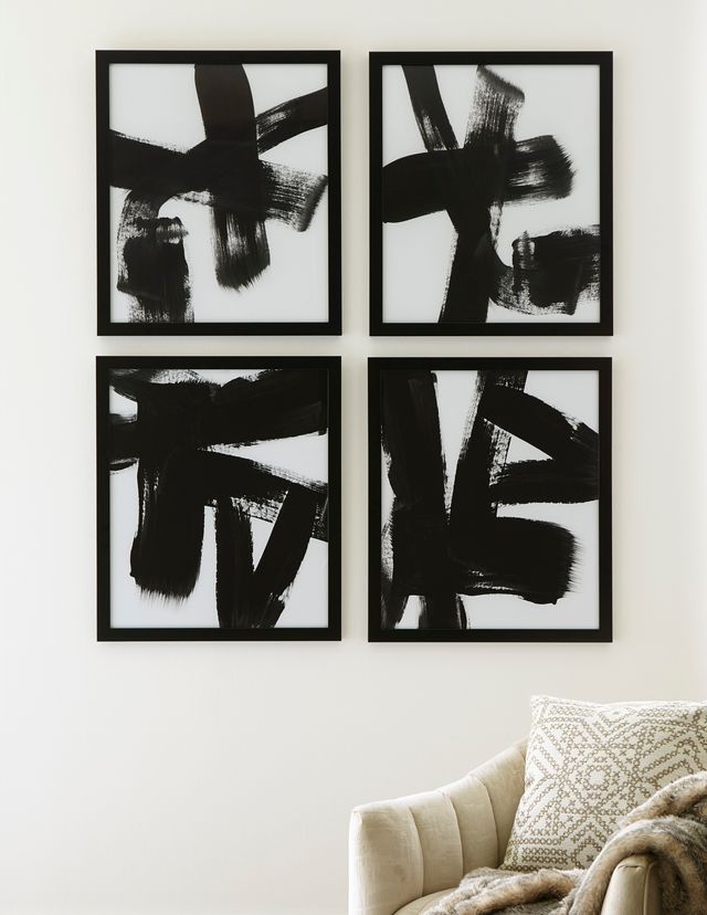 Signature Design by Ashley® Doro 4-Piece Black/White Wall Art-3