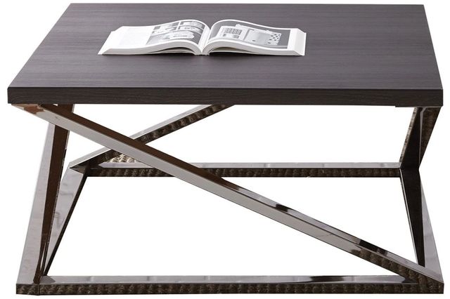 Steve Silver Co. Aegean Brown Cocktail Table with Black Nickel Base-0