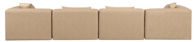Meridian Furniture Cube 4-Piece Tan Leather Modular Sofa-4
