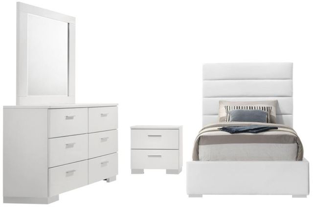 Coaster® Felicity 4-Piece White Twin Bedroom Set -0