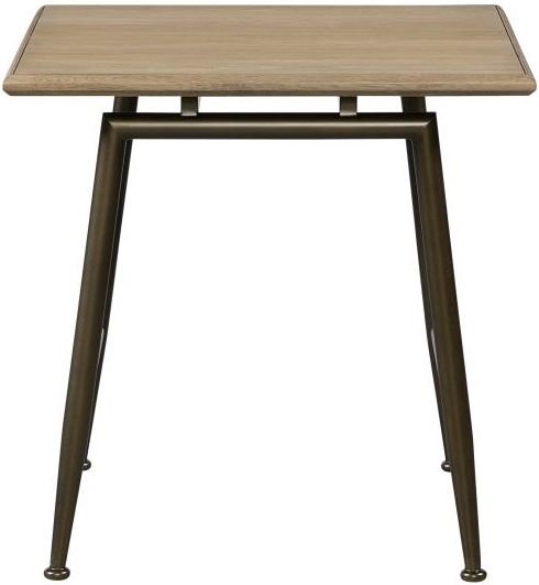 Bernards Linné Wheat End Table with Metal Base-2