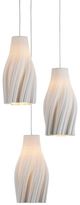 Currey & Company Posh Silver/White 3-Light Multi-Drop Pendant-0