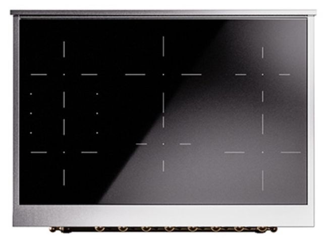 Ilve® Nostalgie II Noblesse 36'' Graphite Matte Pro Style Induction Range with Burnished Trim-3