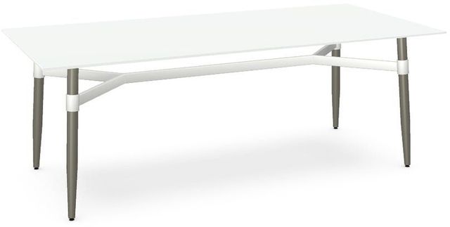 Amisco Customizable Link 84" White Glass Rectangular Table-0