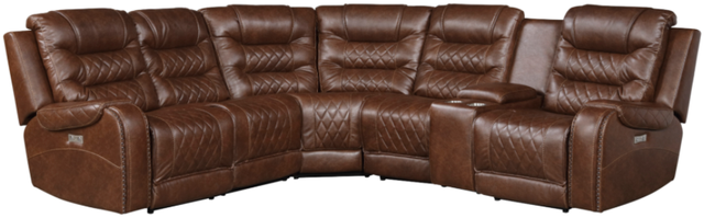 Homelegance® Putnam 6-Piece Brown Modular Power Reclining Sectional-0