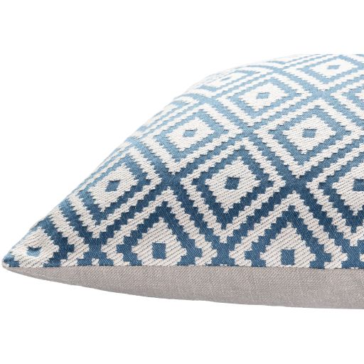 Surya Kanga Dark Blue 22"x22" Toss Pillow with Down Insert-1