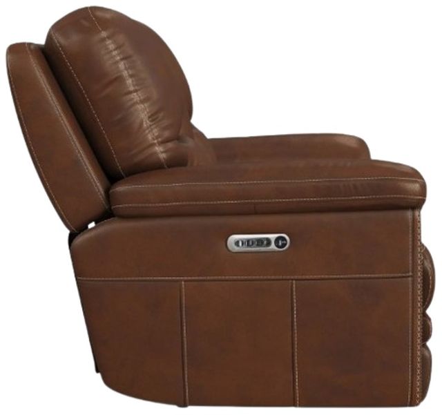 Flexsteel® David Pecan Power Reclining Loveseat with Console, Power Headrests and Lumbar-2