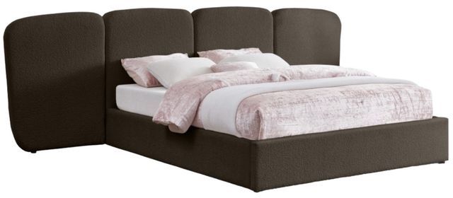 Meridian Furniture Shiloh Brown Queen Upholstered Panel Bed-0