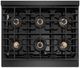 ZLINE Designer Collection Paramount 36" 5.2 Cu. Ft. Black Satin Stainless Steel Dual Fuel Range with Matte Black and Champagne Bronze Accents-2