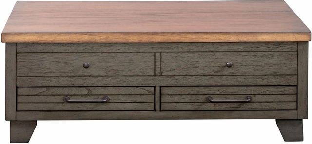 Steve Silver Co. Bear Creek Caramel Cocktail Table with Sable Base-3