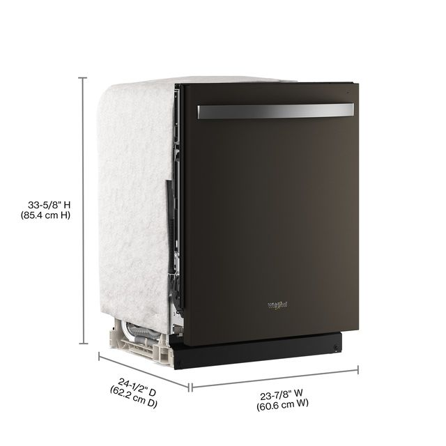 Whirlpool® 24" Fingerprint Resistant Black Stainless Steel Top Control Built-In Dishwasher  with Total Coverage Wash Action-1