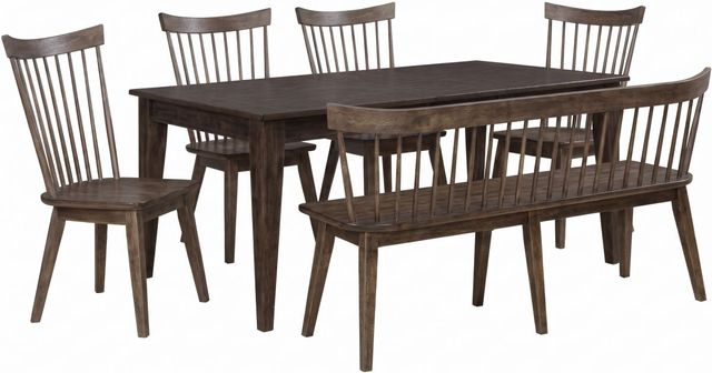 Liberty Furniture Midland Falls 6-Piece Rustic Brown Dining Table Set-0