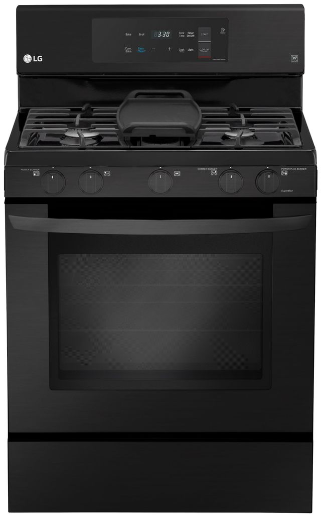 LG 30" Freestanding Single Oven Gas Range-Matte Black Stainless Steel-0