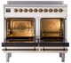 Ilve® Nostalgie II Noblesse 40'' Antique White Pro Style Induction Range with Burnished Trim-1