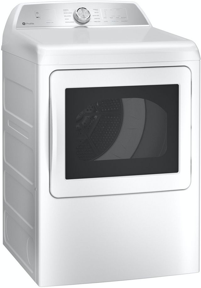 GE Profile™ 7.4 Cu. Ft. White Front Load Natural Gas Dryer -2