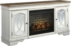 Signature Design by Ashley® Realyn Chipped White TV Stand with Electric Fireplace