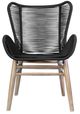 Armen Living Mateo Charcoal/Gray/Natural Fabric/Wooden Outdoor Dining Chair-4