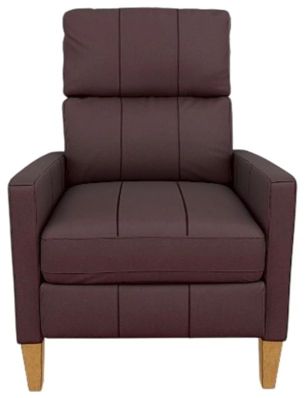 Best® Home Furnishings Customizable Janae Leather Manual High Leg Recliner with Honey Birch Legs-1