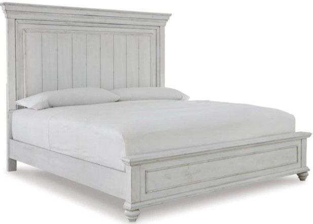 Benchcraft® Kanwyn 3-Piece Whitewash Queen Panel Bed Set-1