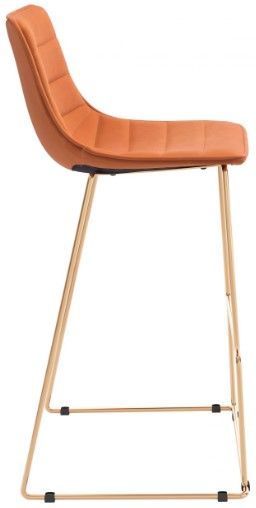 Zuo® Modern Adele 2-Piece Gold/Orange Bar Chairs-2