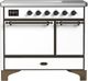 Ilve® Majestic III 40" White Pro Style Induction Range with Solid Door and Burnished Trim-0