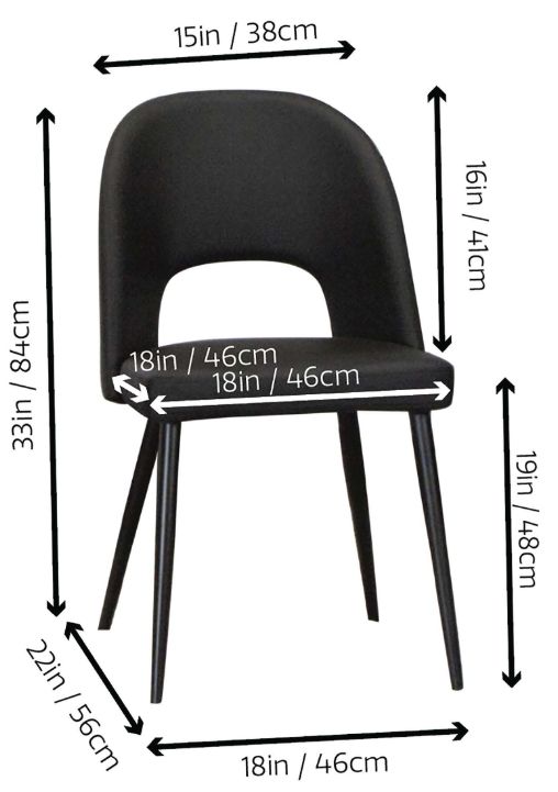 Cramco Pluto Black/Matte Black Dining Side Chair-2