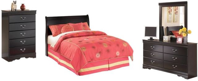 Signature Design by Ashley® Huey Vineyard 3-Piece Black Full Sleigh Headboard Set-0