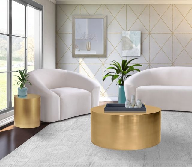 Meridian Furniture Cylinder Brushed Gold End Table-3