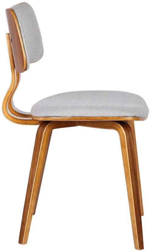 Armen Living Jaguar 6-Piece Gray/Walnut Dining Chair Set-3