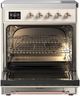 Ilve® Majestic III 30" Antique White Pro Style Induction Range with Triple Glass Door and Copper Trim-1