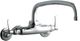 Elkay Chrome Foodservice 3-8" Adjustable Centers Wall Mount Faucet with 12" Arc Tube Spout-0