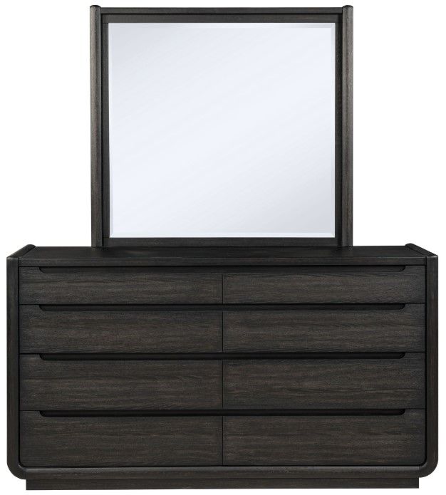 Coaster® Leandro Burnished Black Dresser and Mirror-1