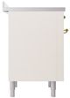 Ilve® Nostalgie II Noblesse 36'' Antique White Pro Style Induction Range with Brass Trim-2