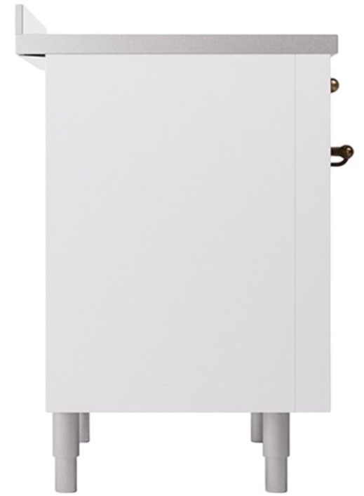 Ilve® Nostalgie II Noblesse 36'' White Pro Style Induction Range with Burnished Trim-2