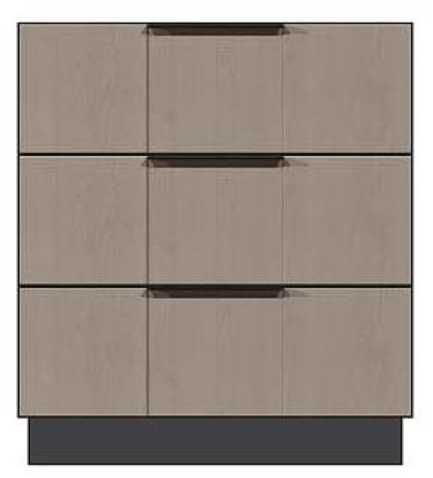 Country View Woodworking Customizable American Modern 28" 3-Drawer Black Bar Plinth Base Bedside Chest-0