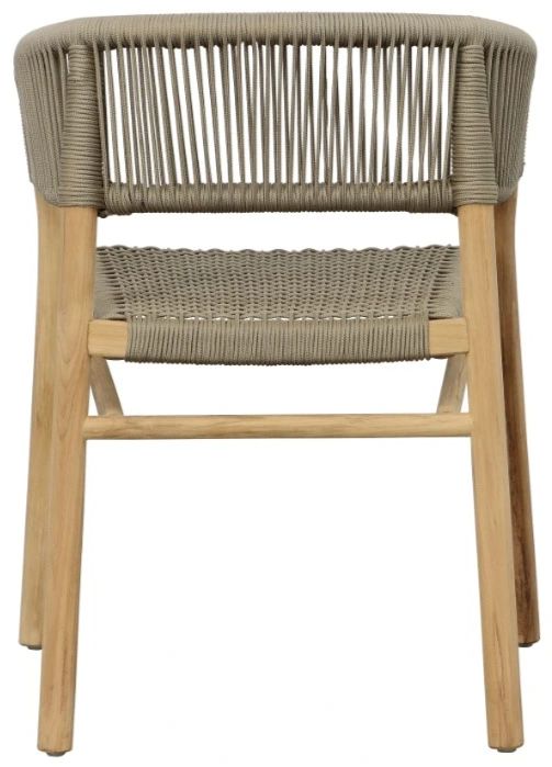 Dovetail Furniture Bettina Natural/Taupe Synthetic Material/Wood Outdoor Dining Chair-4