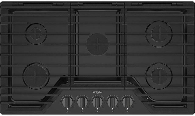 Whirlpool® 36" Black Stainless Steel Gas Cooktop-0