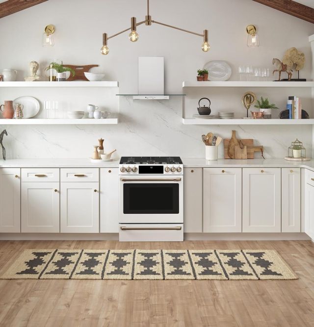 Café™ 30" Matte White Slide In Gas Range-9