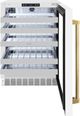 ZLINE Autograph Edition Touchstone 4.8 Cu. Ft. Stainless Steel Wine Cooler with White Matte Glass Door and Polished Gold Handle-1