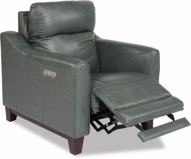 Flexsteel® Forte Gray Power Recliner with Power Headrest-2