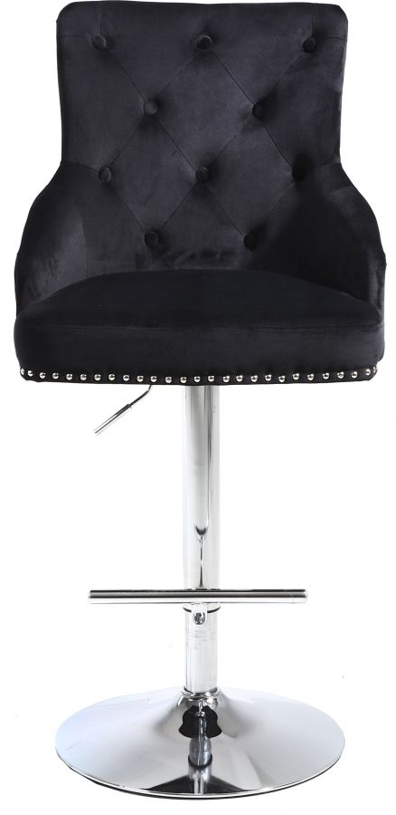 Meridian Furniture Claude Black Velvet Adjustable Counter Stool-1