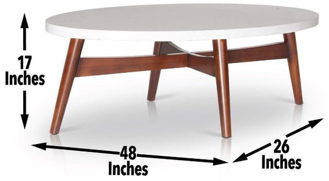 Steve Silver Co. Serena White Cocktail Table with Natural Cherry Base-1