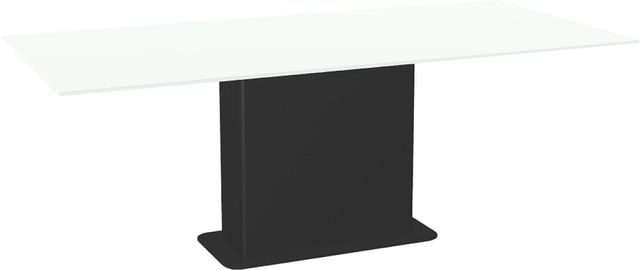 Amisco Customizable Lucarelli 84" Rectangular Dining Table with 0.5" White Glass Top-0
