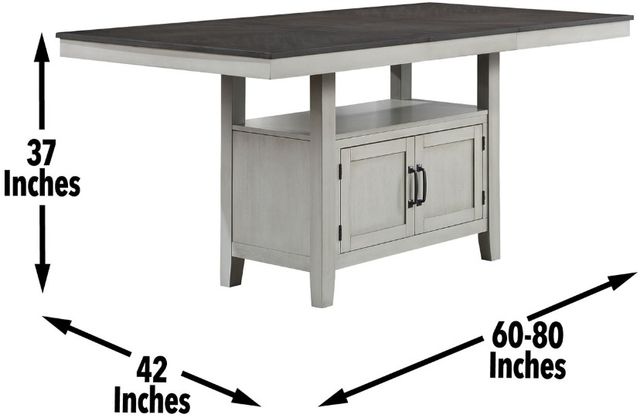 Steve Silver Co. Hyland Charcoal Counter Dining Table with Stone Gray Base-2