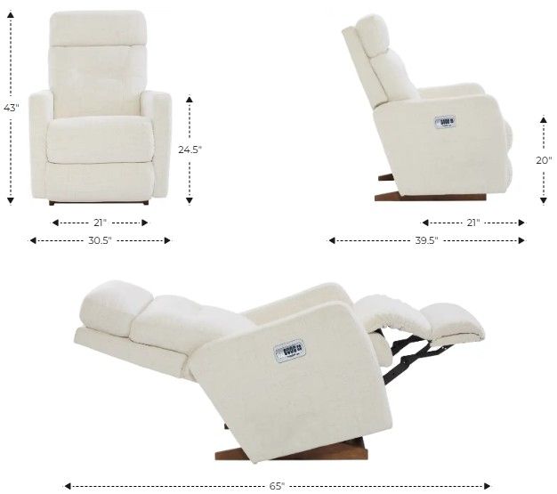 La-Z-Boy® Lennon Cream Power Rocking Recliner with Headrest-2