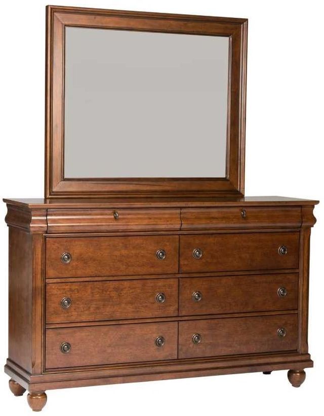 Liberty Furniture Rustic Traditions Rustic Cherry Dresser and Mirror-0