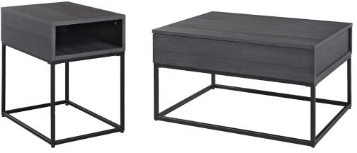 Signature Design by Ashley® Yarlow 2-Piece Black Living Room Tables Set-0