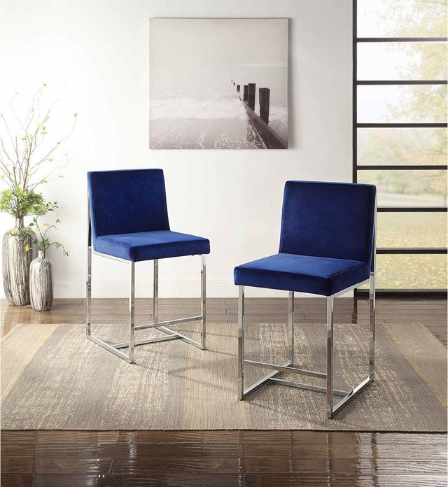 Mazin Furniture Amorra Chrome/Navy Counter-Height Chair-3